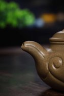 《仿古如意》宜興紫砂壺茶壺仿古如意茶具全手工頂級蟹殼青