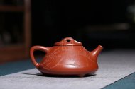 《子冶石瓢》宜興高級工藝美術師工紫砂壺小煤窯朱泥石瓢茶壺茶具