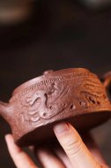 《雙龍石鼓》宜興工藝美術師手工紫砂壺創(chuàng)新壺全手工段泥泡茶壺
