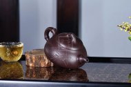 《竹節石瓢》宜興紫砂壺石瓢高級工藝美術師手工紅砂紫泥茶壺茶具