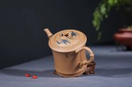 《湘妃竹（送同款茶葉罐）》宜興紫砂壺高級工藝美術師手工茶壺茶具260