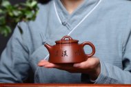 《魚(yú)罩》宜興工藝美術(shù)師全手工紫砂壺茶壺老師底槽青