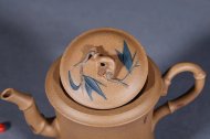 《湘妃竹（送同款茶葉罐）》宜興紫砂壺高級工藝美術師手工茶壺茶具260