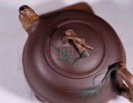 《君子竹》宜興紫砂壺工藝美術(shù)師手工紫泥泡茶壺茶具