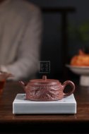 《雙龍石鼓》宜興工藝美術師手工紫砂壺創(chuàng)新壺全手工段泥泡茶壺