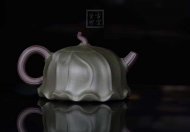 《荷葉》宜興名家紫砂壺工藝美術師手工民國綠，紫泥功夫茶具茶壺家用
