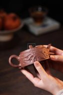 《雙龍石鼓》宜興工藝美術師手工紫砂壺創(chuàng)新壺全手工段泥泡茶壺