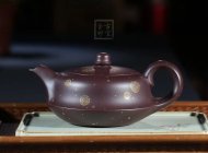 《平湖秋月（描金款）》宜興紫砂壺手工工藝美術師大師收藏級茶壺紫泥
