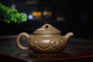 《仿古如意》宜興紫砂壺茶壺仿古如意茶具全手工頂級蟹殼青