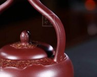《梵華提梁》純手工高級工藝美術師宜興紫砂創新提梁壺紫泥泡茶壺套壺