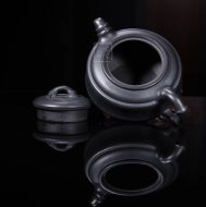 《雙線竹鼓》宜興紫砂壺工藝美術師手工茶壺茶具石黃泥雙線竹鼓